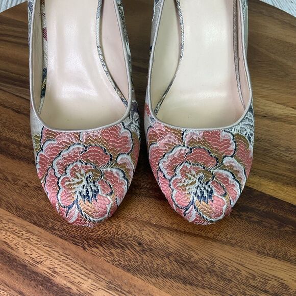 Nine West Women's Size 9M Roux Floral Print Textile Pump Heels Round Toe - Picture 4 of 13